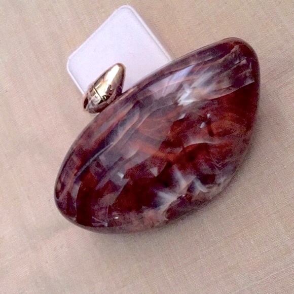 Chic Acrylic Clutch/Handbag/Crossbody (Brown) - Picture 11 of 16